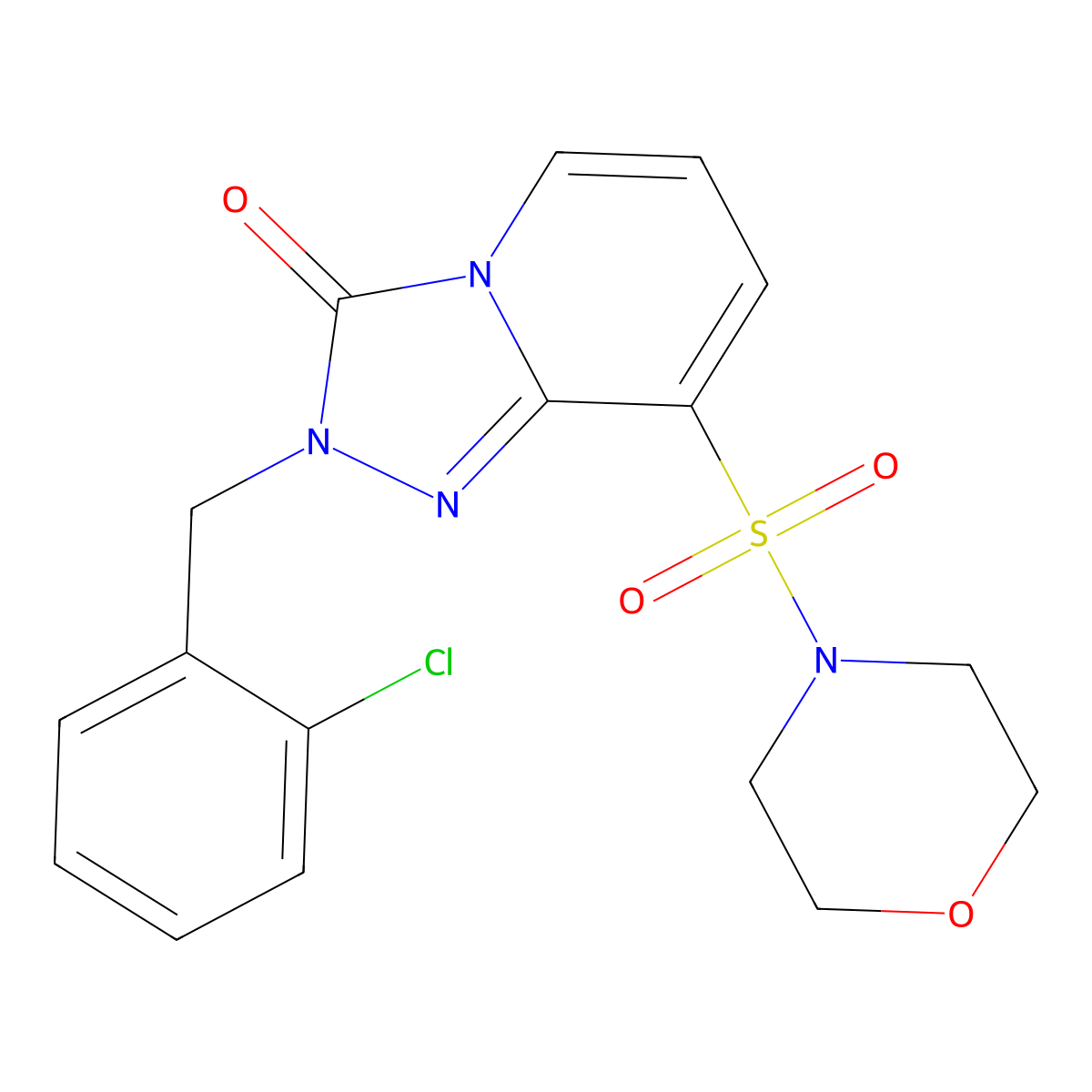 2-[(2-chlorophenyl)methyl]-8-(morpholine-4-sulfonyl)-2H,3H-[1,2,4]triazolo[4,3-a]pyridin-3-one molecular structure, CAS 1251675-18-9