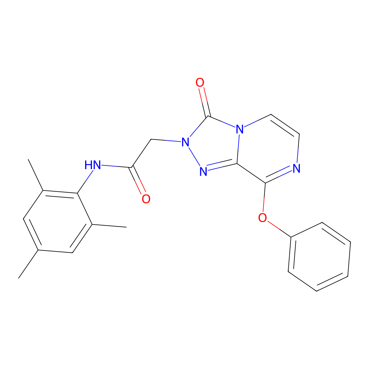 N-mesityl-2-(3-oxo-8-phenoxy-[1,2,4]triazolo[4,3-a]pyrazin-2(3H)-yl)acetamide molecular structure, CAS 1251675-21-4