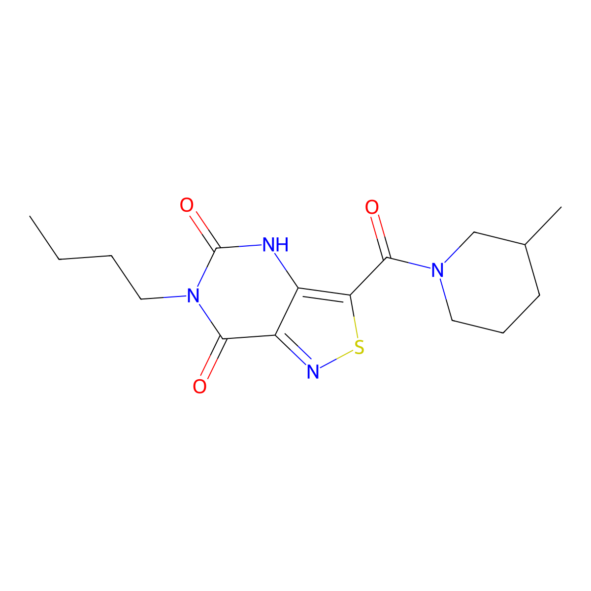 6-butyl-3-(3-methylpiperidine-1-carbonyl)isothiazolo[4,3-d]pyrimidine-5,7(4H,6H)-dione molecular structure, CAS 1251675-22-5