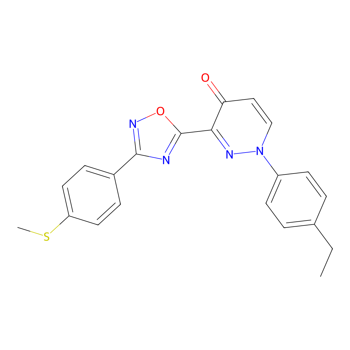 1-(4-ethylphenyl)-3-(3-(4-(methylthio)phenyl)-1,2,4-oxadiazol-5-yl)pyridazin-4(1H)-one molecular structure, CAS 1251675-30-5