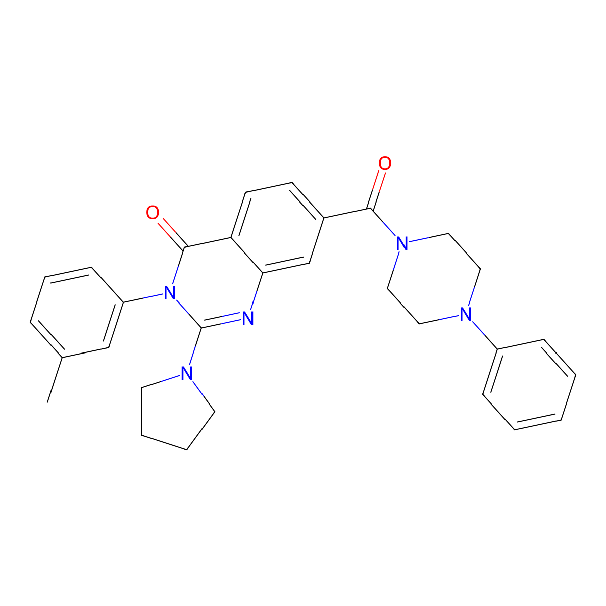 7-(4-phenylpiperazine-1-carbonyl)-2-(pyrrolidin-1-yl)-3-(m-tolyl)quinazolin-4(3H)-one molecular structure, CAS 1251675-45-2