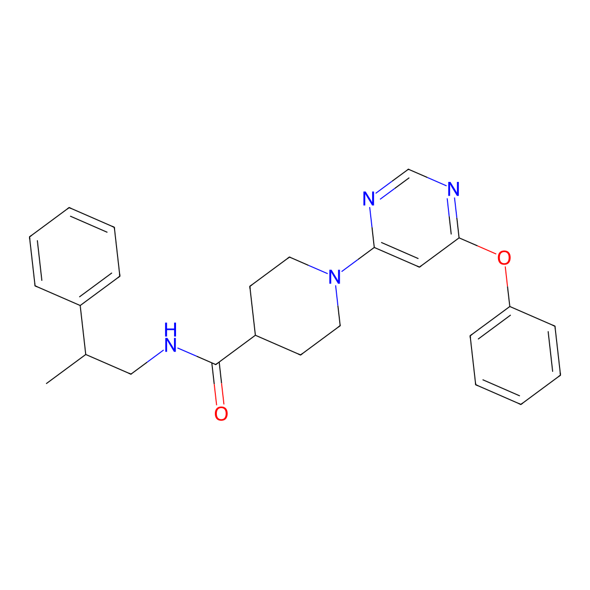 1-(6-phenoxypyrimidin-4-yl)-N-(2-phenylpropyl)piperidine-4-carboxamide molecular structure, CAS 1251675-46-3