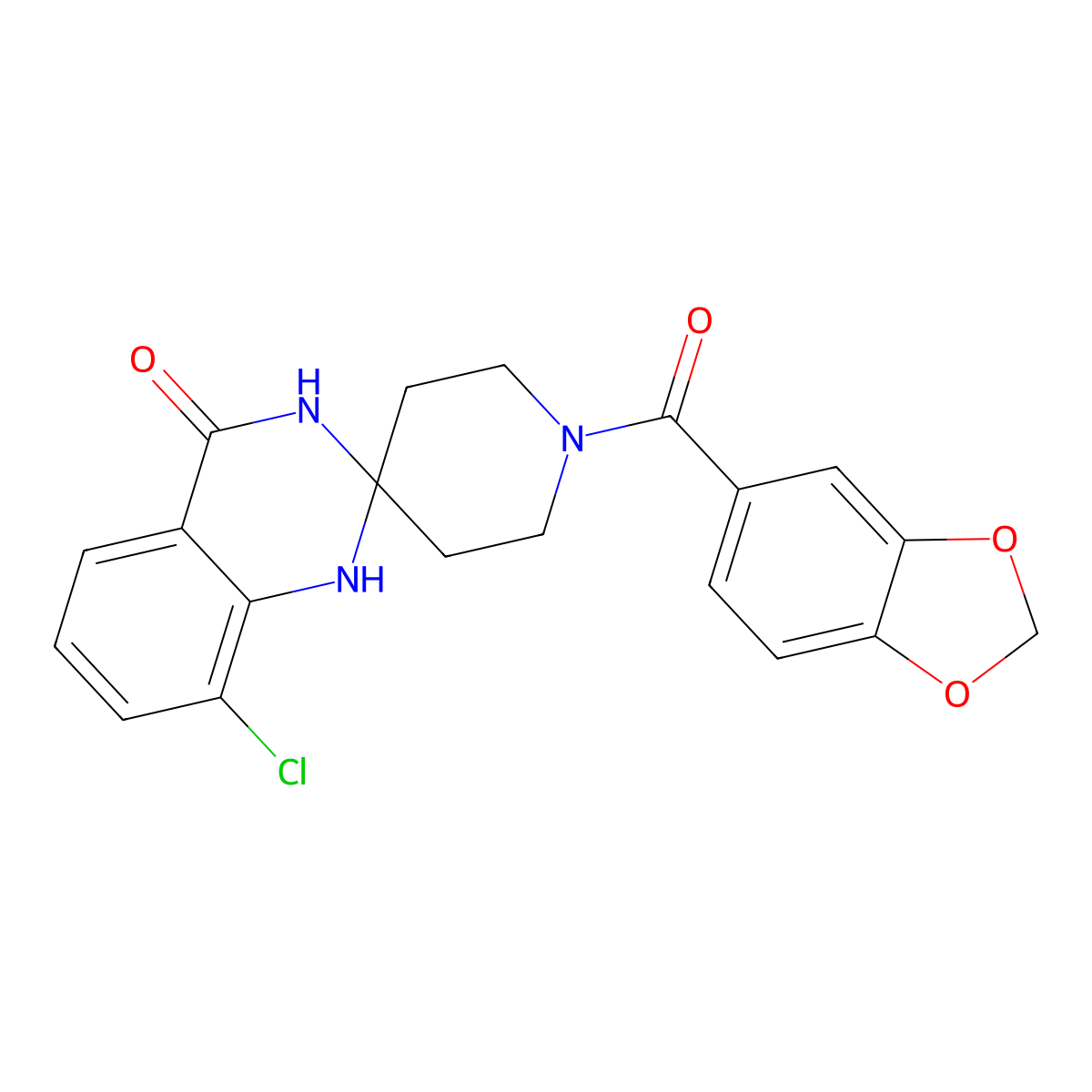 1'-(1,3-Benzodioxole-5-carbonyl)-8-chlorospiro[1,3-dihydroquinazoline-2,4'-piperidine]-4-one molecular structure, CAS 1251675-61-2