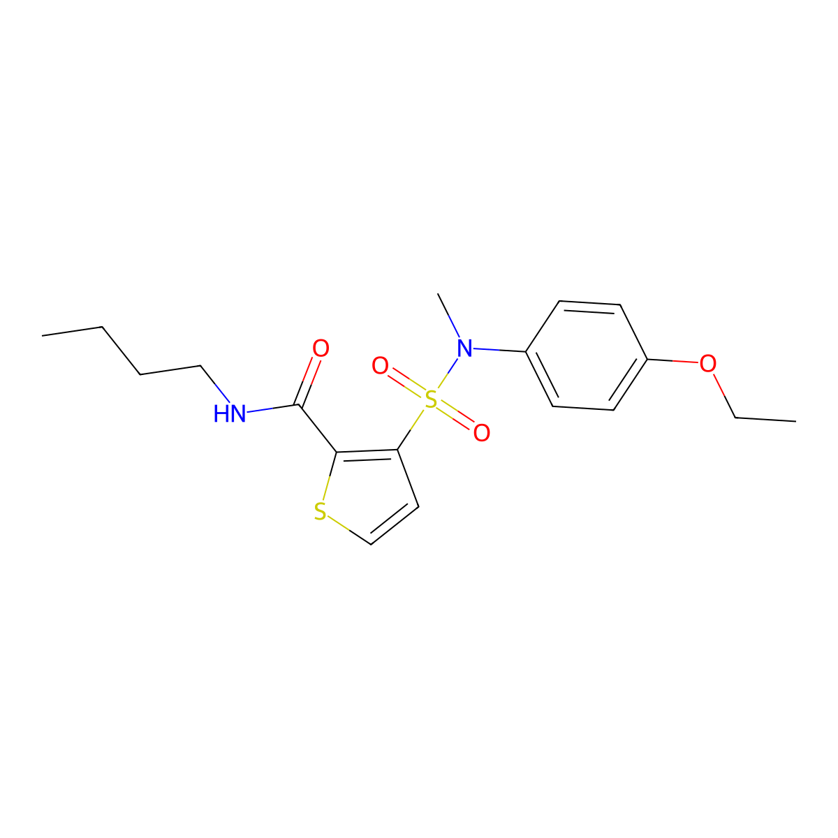 N-butyl-3-[(4-ethoxyphenyl)(methyl)sulfamoyl]thiophene-2-carboxamide molecular structure, CAS 1251675-69-0