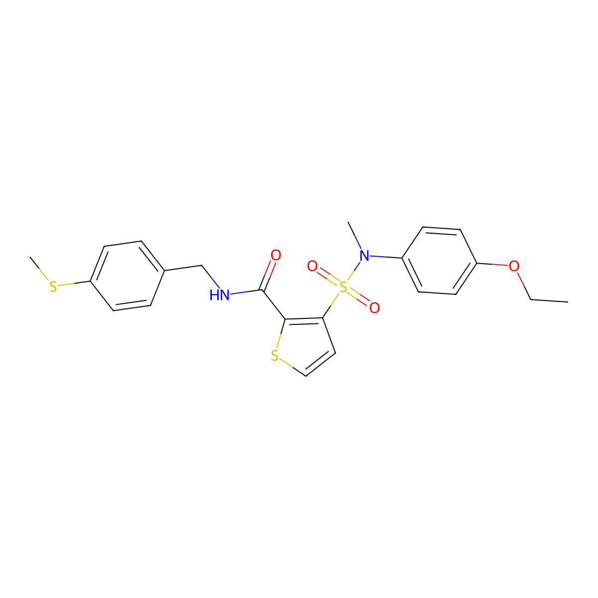 3-[(4-ethoxyphenyl)(methyl)sulfamoyl]-N-[4-(methylsulfanyl)benzyl]thiophene-2-carboxamide molecular structure, CAS 1251675-76-9