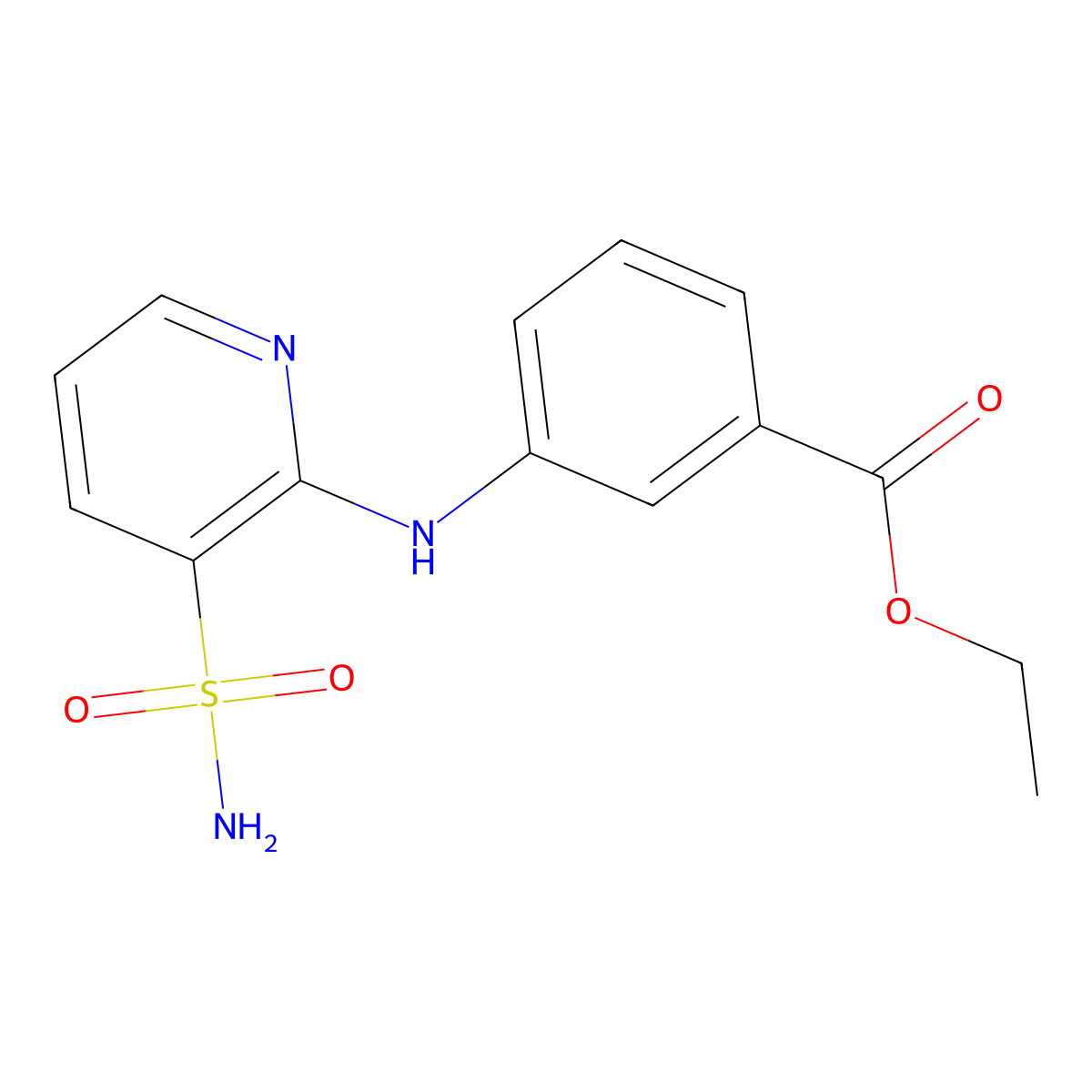 Ethyl 3-((3-sulfamoylpyridin-2-yl)amino)benzoate molecular structure, CAS 1251675-80-5
