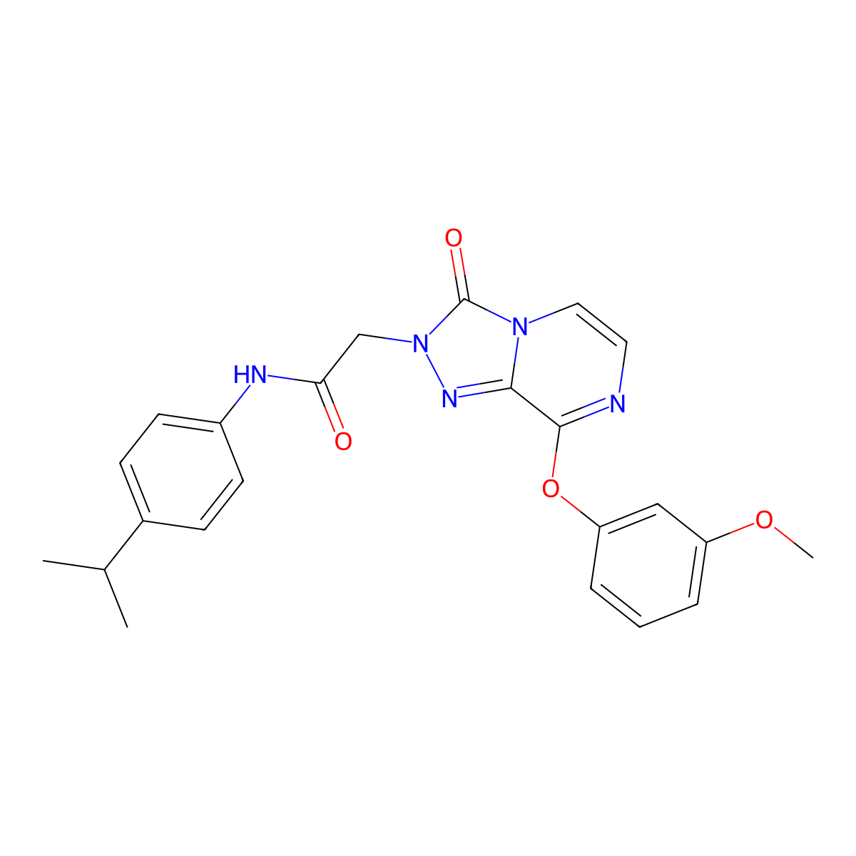 2-[8-(3-methoxyphenoxy)-3-oxo-2H,3H-[1,2,4]triazolo[4,3-a]pyrazin-2-yl]-N-[4-(propan-2-yl)phenyl]acetamide molecular structure, CAS 1251675-83-8
