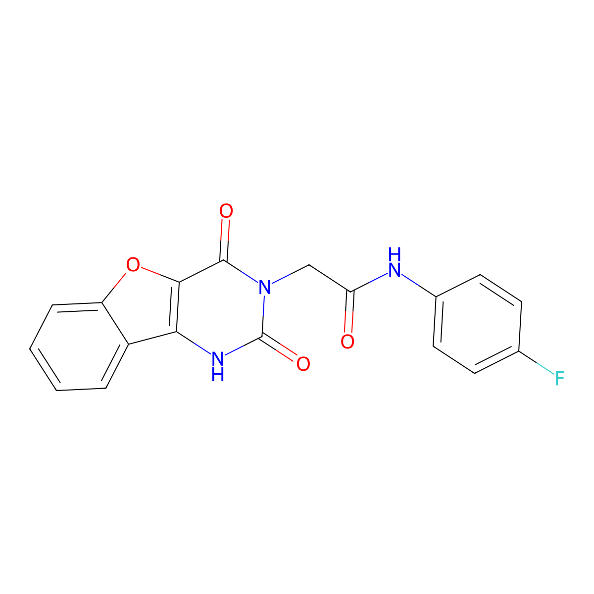 2-(2,4-dioxo-1,2-dihydrobenzofuro[3,2-d]pyrimidin-3(4H)-yl)-N-(4-fluorophenyl)acetamide molecular structure, CAS 1251675-84-9