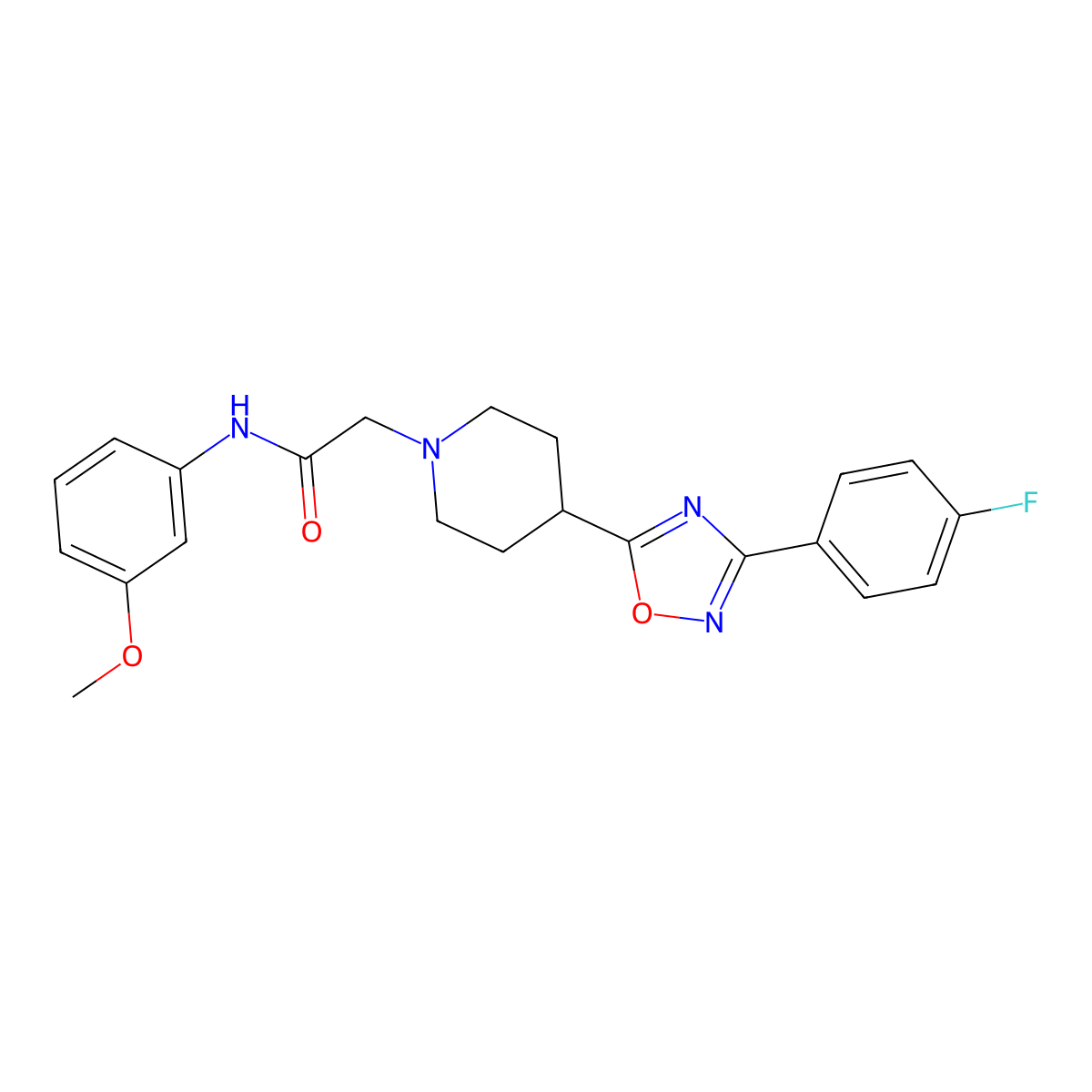 2-(4-(3-(4-fluorophenyl)-1,2,4-oxadiazol-5-yl)piperidin-1-yl)-N-(3-methoxyphenyl)acetamide molecular structure, CAS 1251675-92-9
