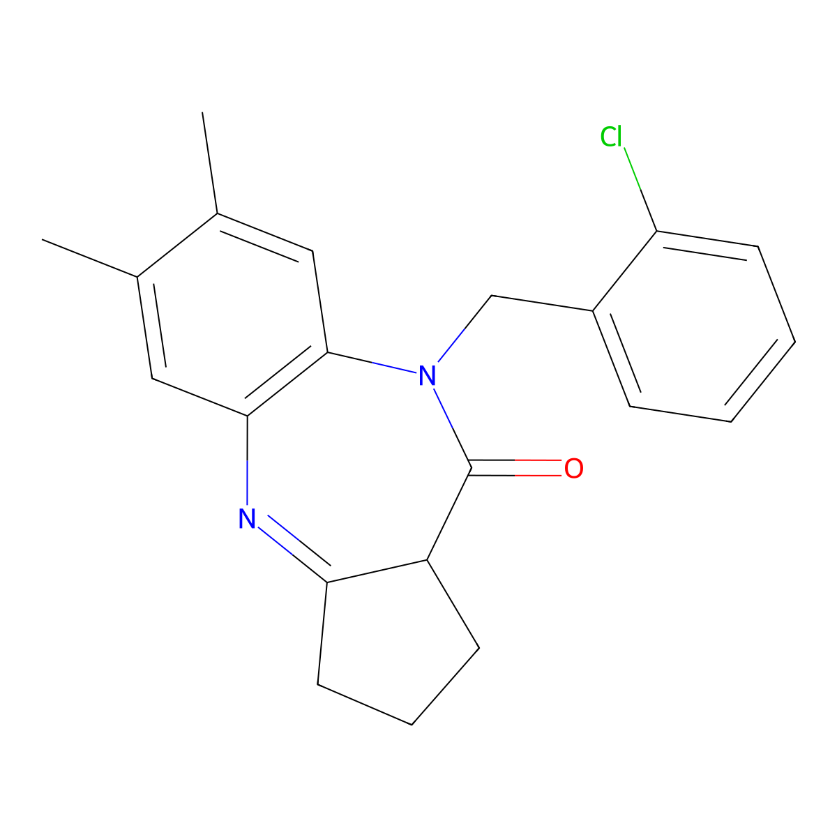 9-[(2-Chlorophenyl)methyl]-12,13-dimethyl-2,9-diazatricyclo[8.4.0.0^{3,7}]tetradeca-1(10),2,11,13-tetraen-8-one molecular structure, CAS 1251675-93-0