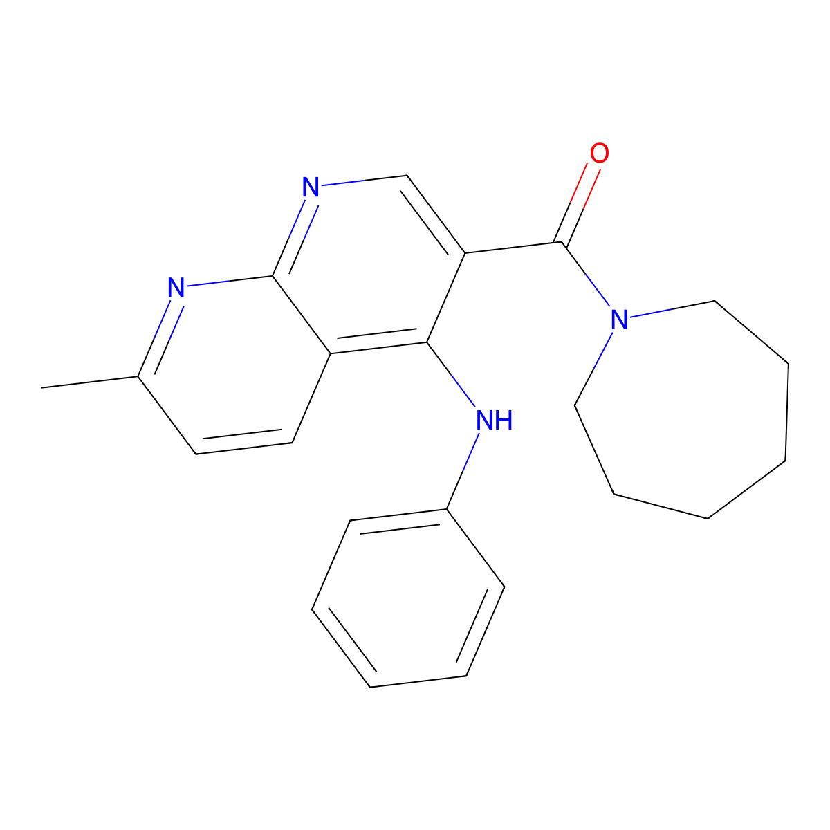 3-(azepane-1-carbonyl)-7-methyl-N-phenyl-1,8-naphthyridin-4-amine molecular structure, CAS 1251675-94-1