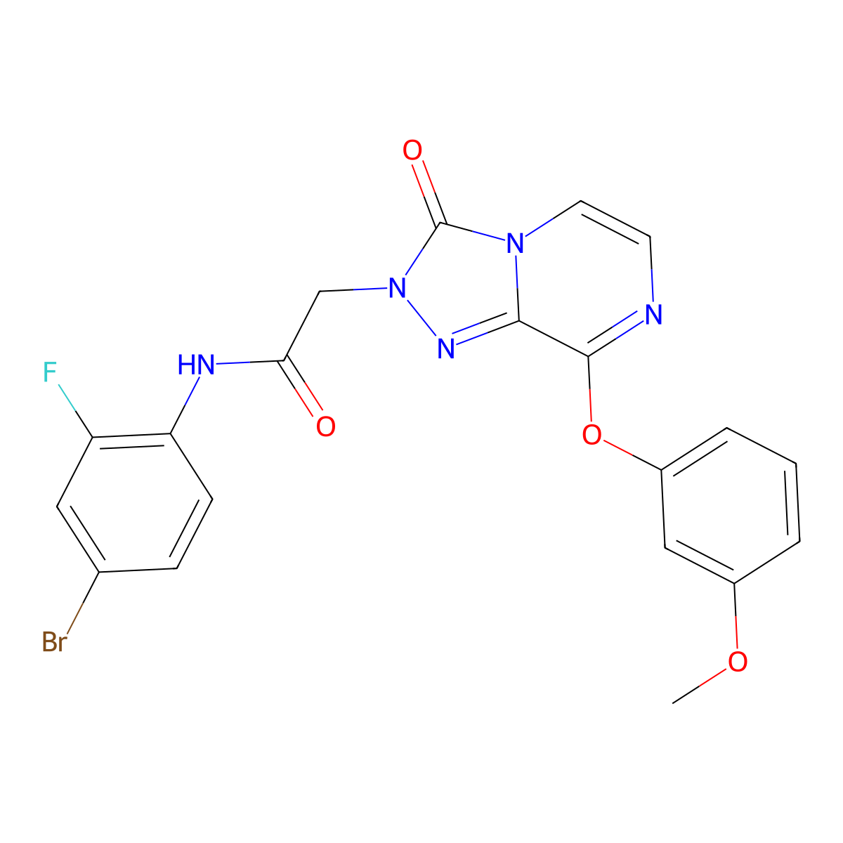 N-(4-bromo-2-fluorophenyl)-2-(8-(3-methoxyphenoxy)-3-oxo-[1,2,4]triazolo[4,3-a]pyrazin-2(3H)-yl)acetamide molecular structure, CAS 1251675-95-2