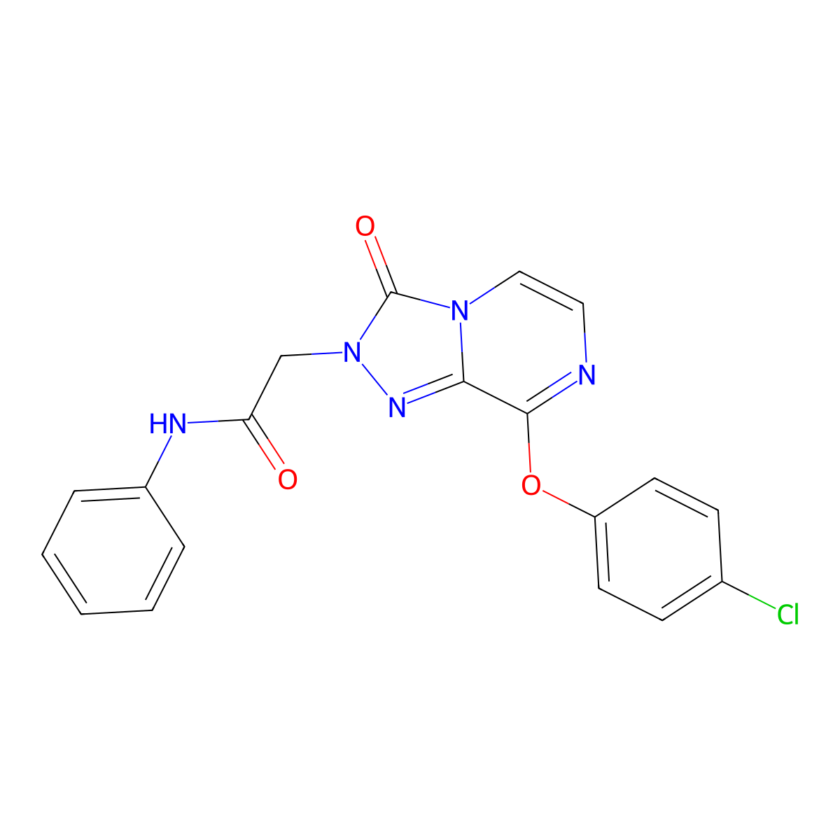 2-(8-(4-chlorophenoxy)-3-oxo-[1,2,4]triazolo[4,3-a]pyrazin-2(3H)-yl)-N-phenylacetamide molecular structure, CAS 1251676-16-0