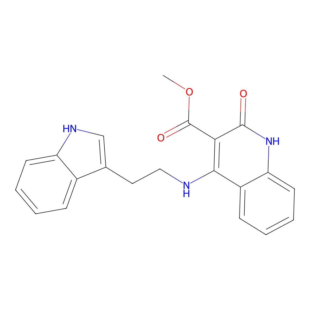 methyl 4-{[2-(1H-indol-3-yl)ethyl]amino}-2-oxo-1,2-dihydroquinoline-3-carboxylate molecular structure, CAS 1251676-20-6