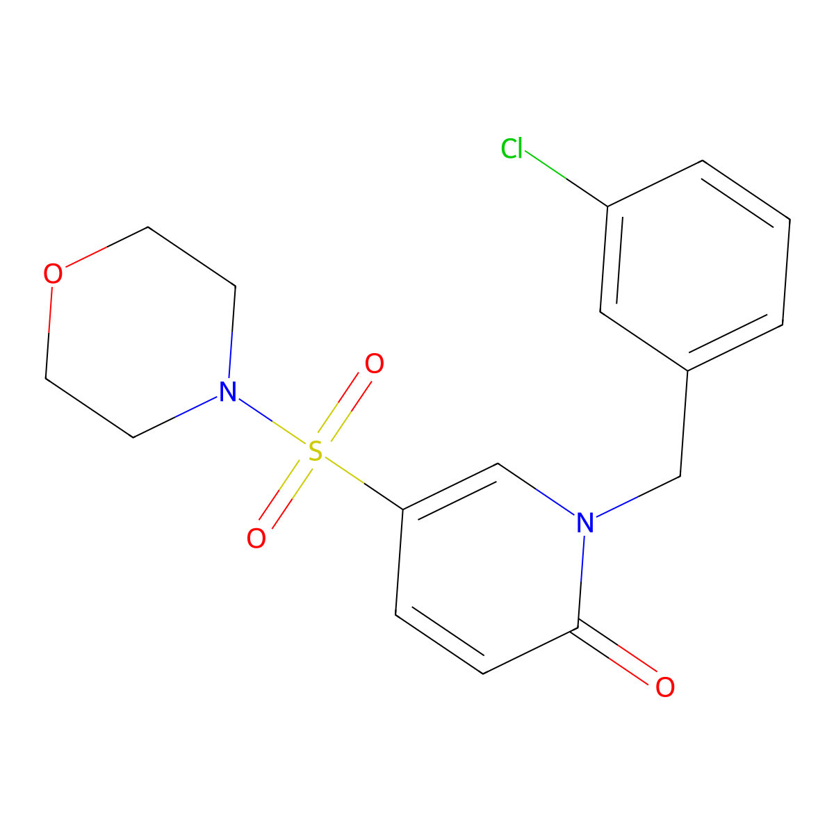 1-(3-chlorobenzyl)-5-(morpholinosulfonyl)pyridin-2(1H)-one molecular structure, CAS 1251676-25-1