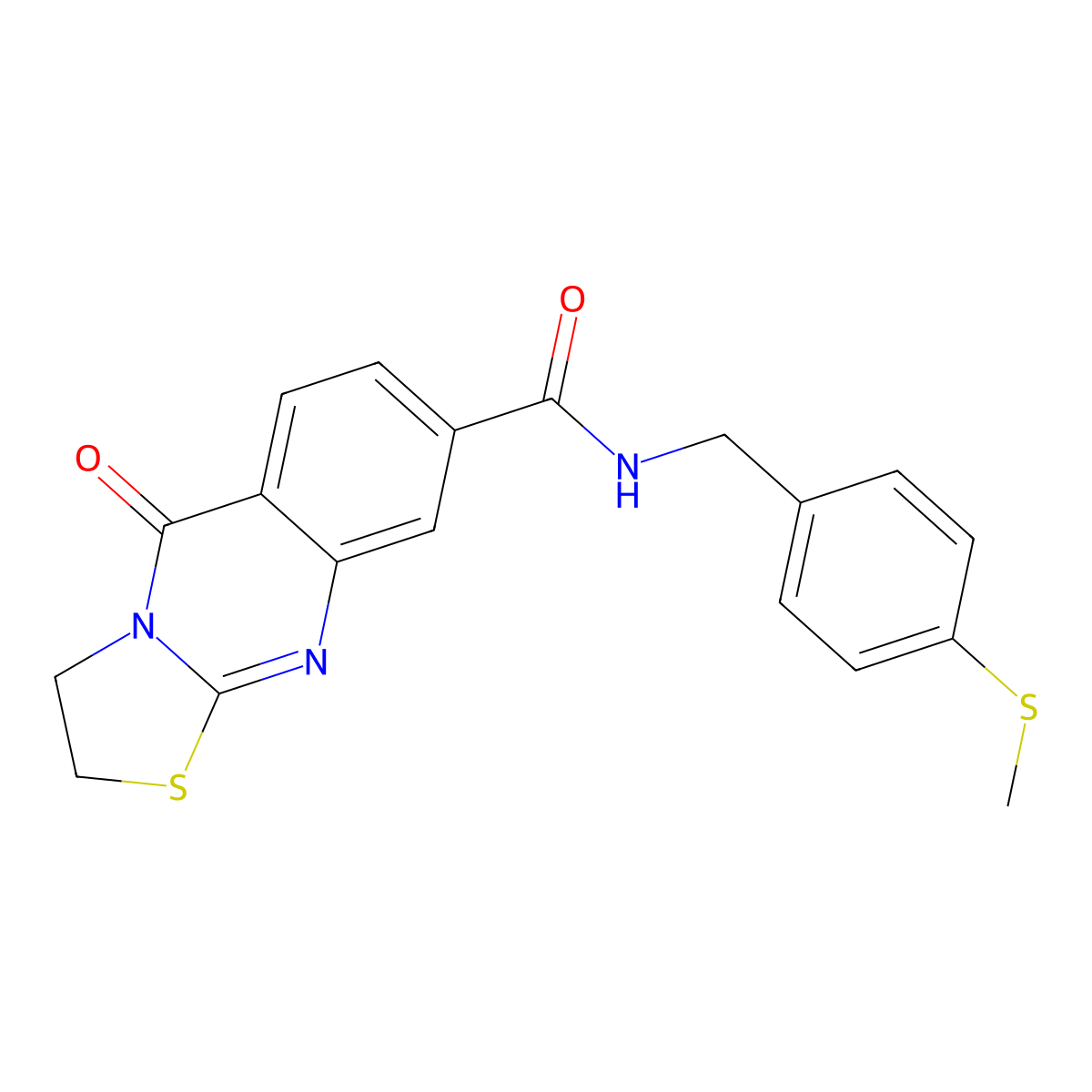 N-(4-(methylthio)benzyl)-5-oxo-3,5-dihydro-2H-thiazolo[2,3-b]quinazoline-8-carboxamide molecular structure, CAS 1251676-26-2
