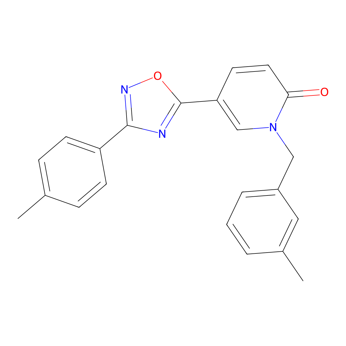 1-(3-methylbenzyl)-5-(3-(p-tolyl)-1,2,4-oxadiazol-5-yl)pyridin-2(1H)-one molecular structure, CAS 1251676-36-4