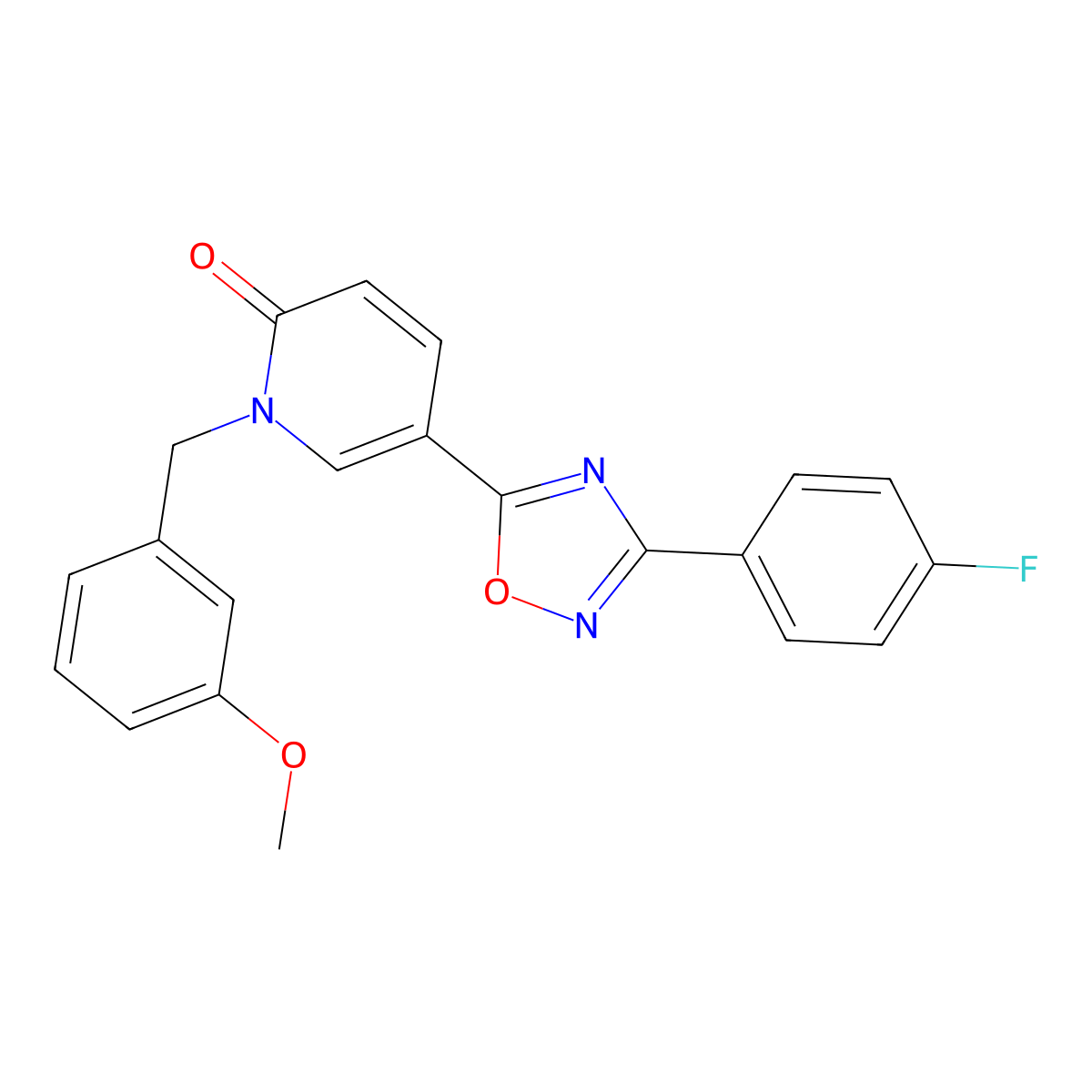 5-(3-(4-fluorophenyl)-1,2,4-oxadiazol-5-yl)-1-(3-methoxybenzyl)pyridin-2(1H)-one molecular structure, CAS 1251676-44-4