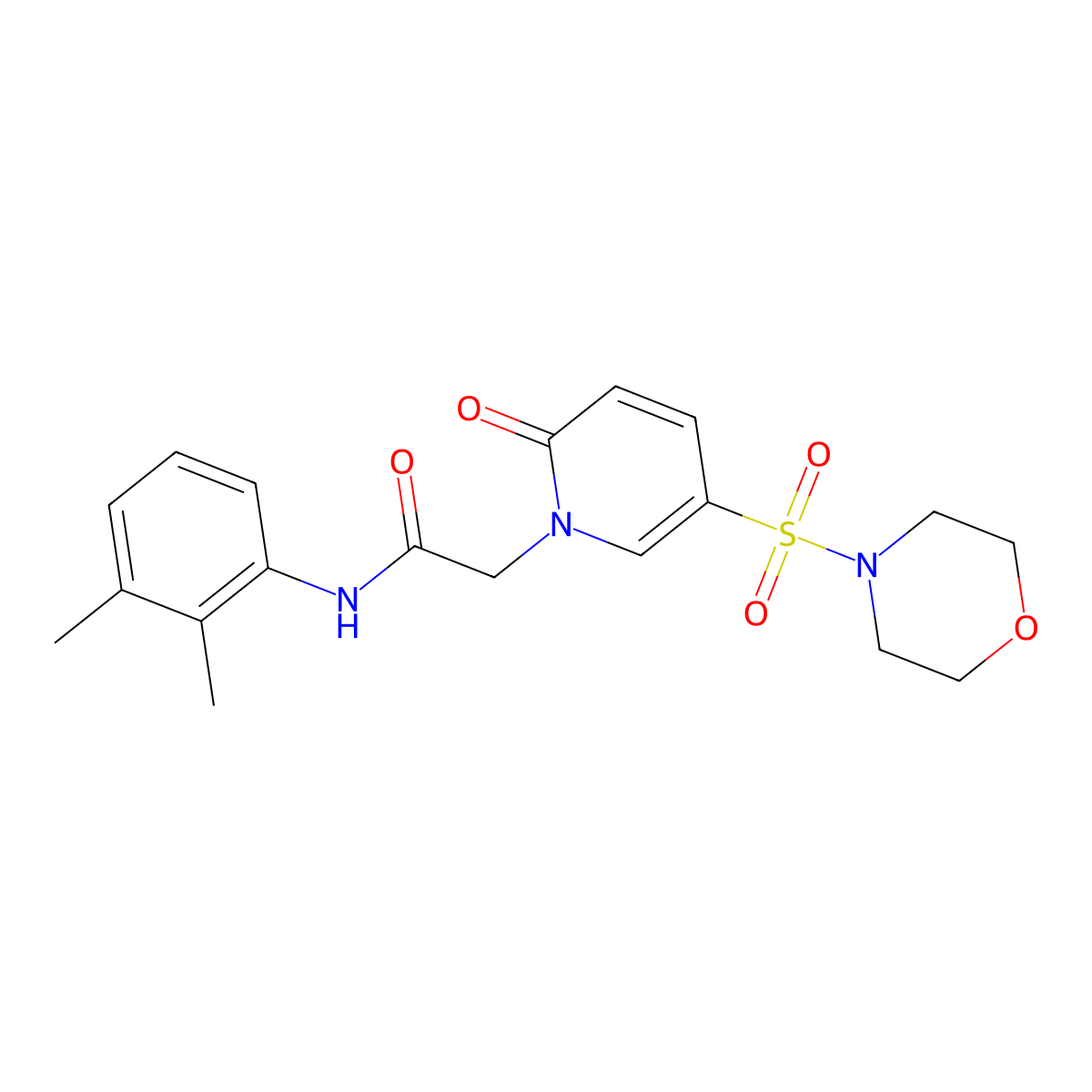 N-(2,3-dimethylphenyl)-2-[5-(morpholin-4-ylsulfonyl)-2-oxopyridin-1(2H)-yl]acetamide molecular structure, CAS 1251676-48-8