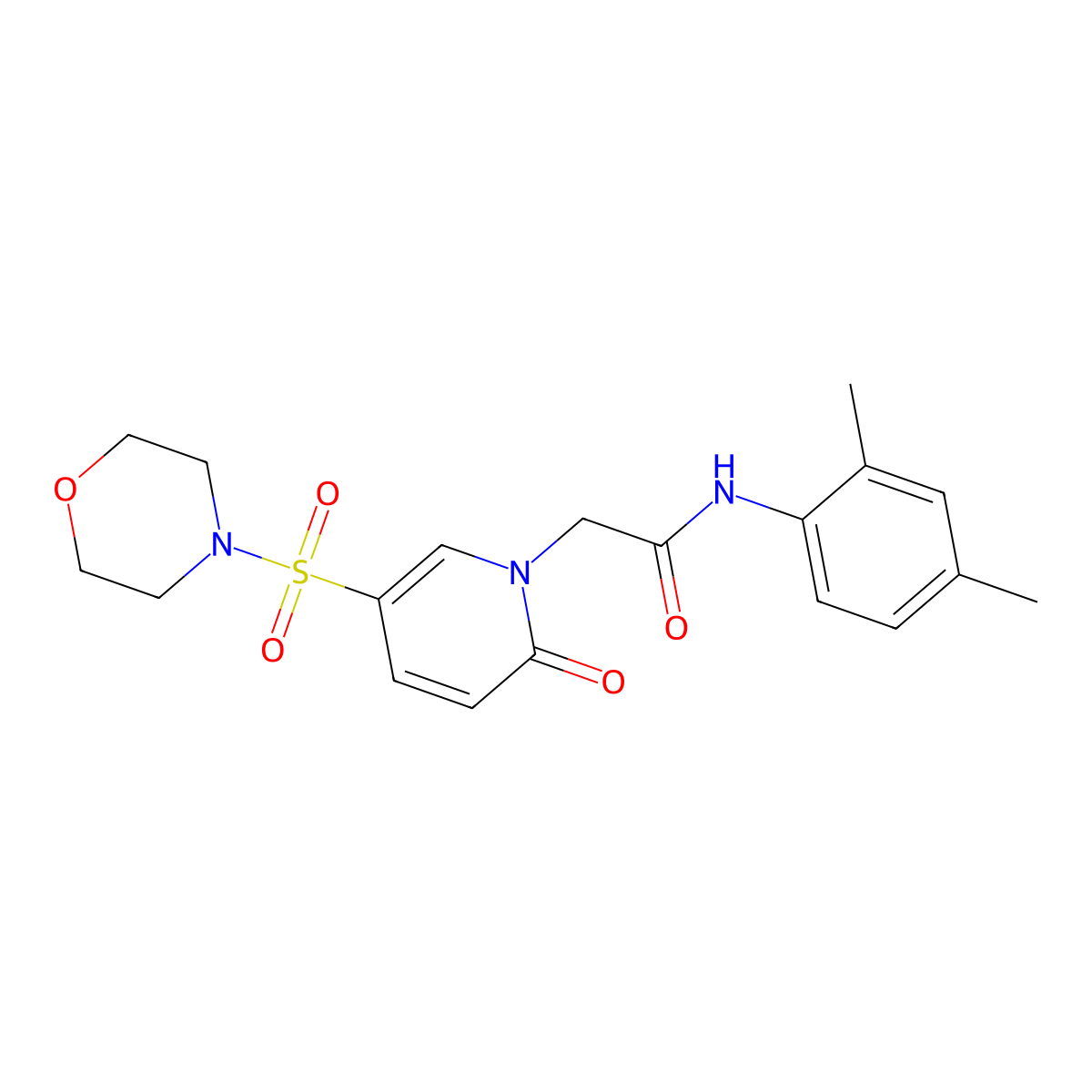 N-(2,4-dimethylphenyl)-2-[5-(morpholin-4-ylsulfonyl)-2-oxopyridin-1(2H)-yl]acetamide molecular structure, CAS 1251676-52-4