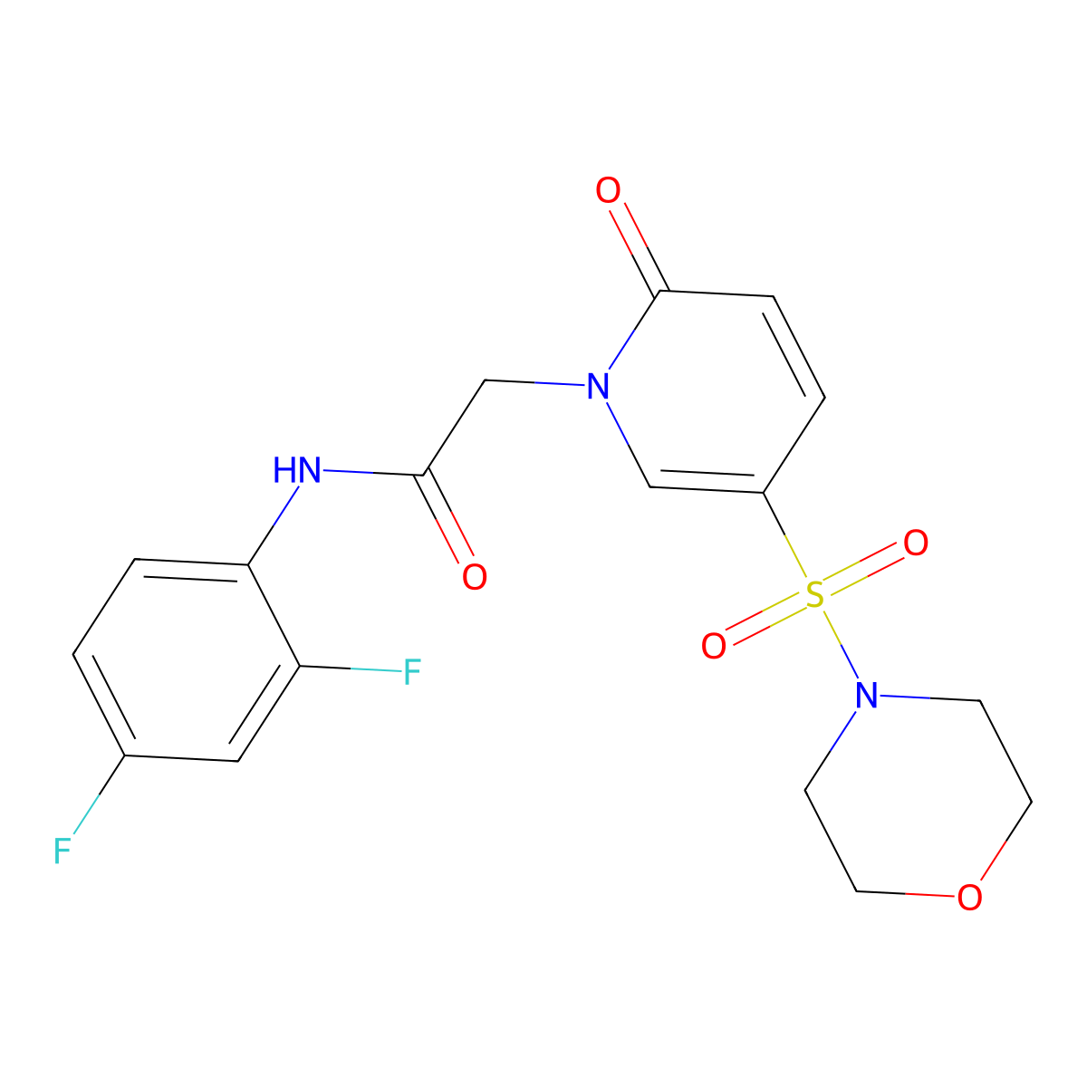 N-(2,4-difluorophenyl)-2-[5-(morpholin-4-ylsulfonyl)-2-oxopyridin-1(2H)-yl]acetamide molecular structure, CAS 1251676-57-9