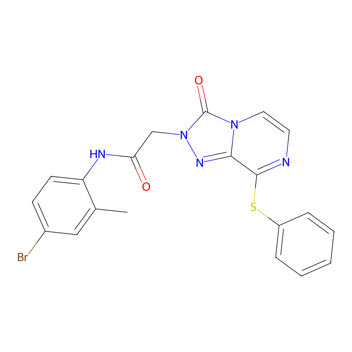 N-(4-bromo-2-methylphenyl)-2-[3-oxo-8-(phenylsulfanyl)-2H,3H-[1,2,4]triazolo[4,3-a]pyrazin-2-yl]acetamide molecular structure, CAS 1251676-61-5