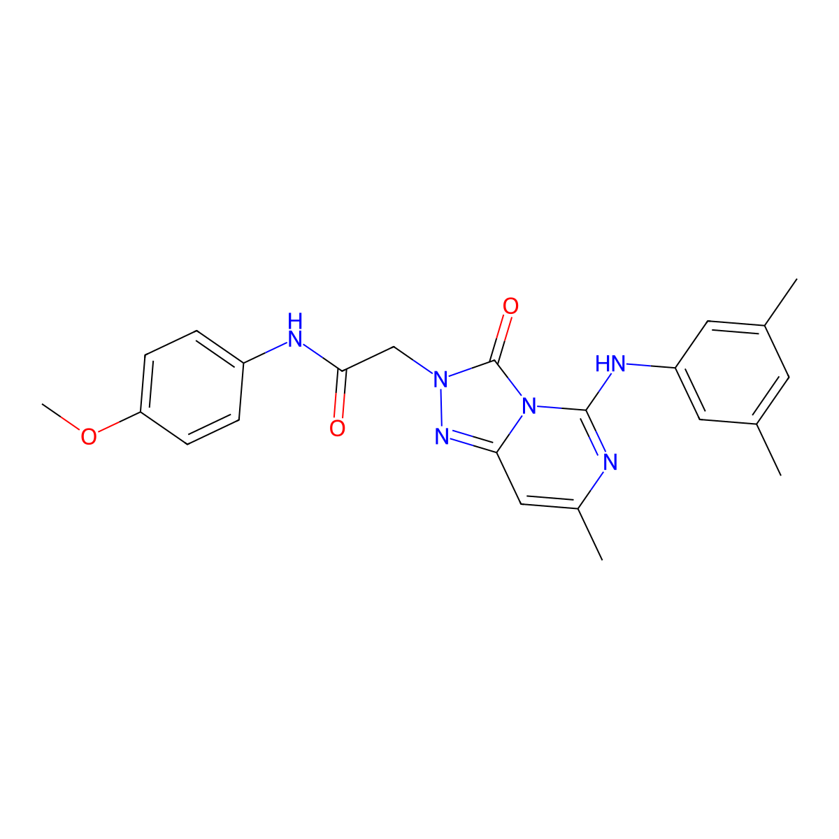 2-[5-(3,5-dimethylanilino)-7-methyl-3-oxo[1,2,4]triazolo[4,3-c]pyrimidin-2(3H)-yl]-N~1~-(4-methoxyphenyl)acetamide molecular structure, CAS 1251676-65-9