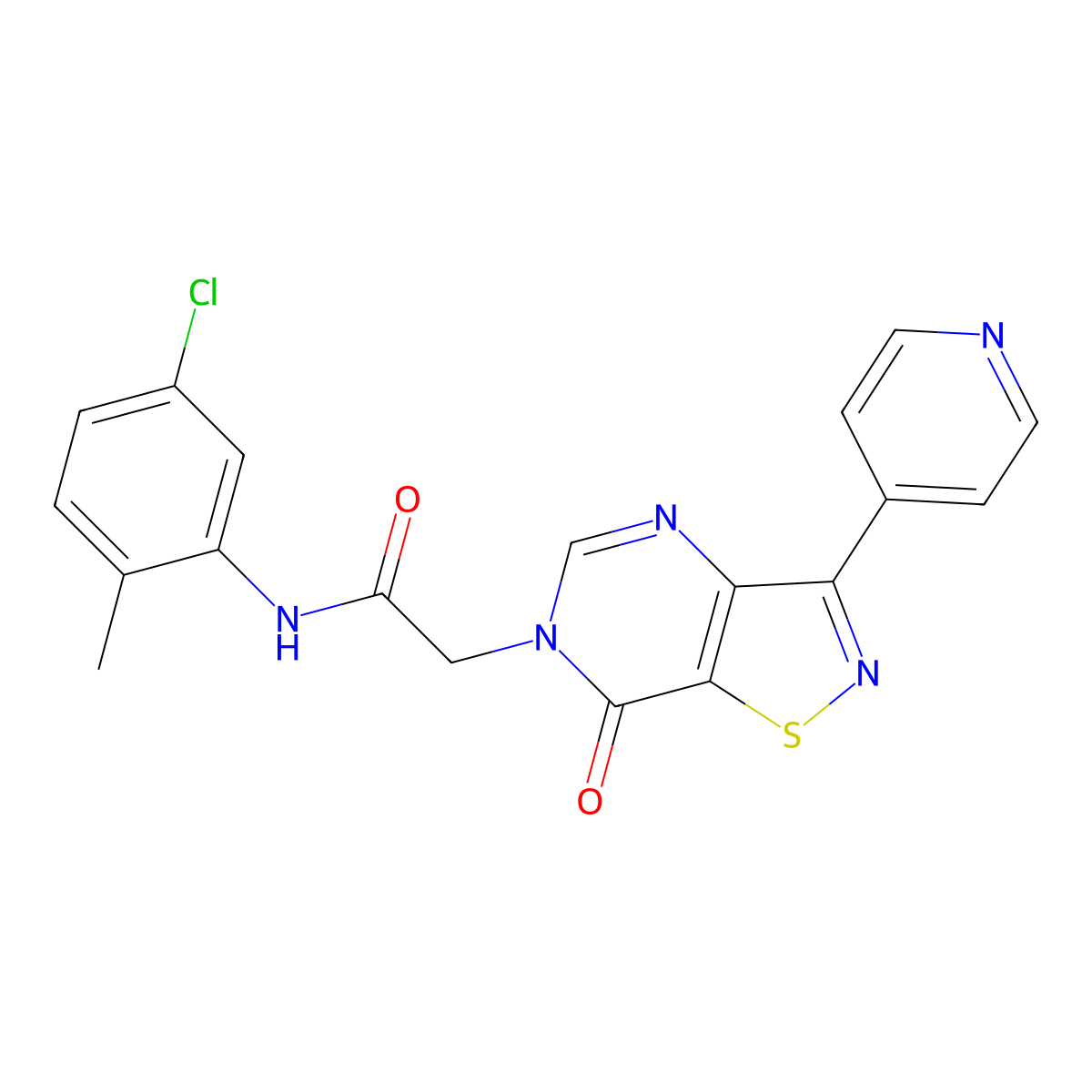 N-(5-chloro-2-methylphenyl)-2-(7-oxo-3-(pyridin-4-yl)isothiazolo[4,5-d]pyrimidin-6(7H)-yl)acetamide molecular structure, CAS 1251676-68-2