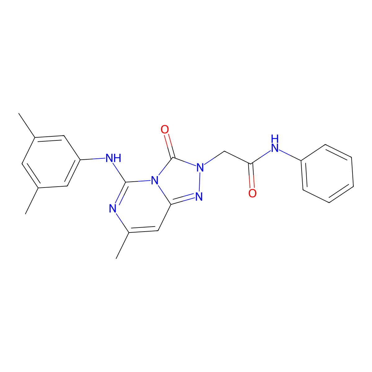 2-{5-[(3,5-dimethylphenyl)amino]-7-methyl-3-oxo-2H,3H-[1,2,4]triazolo[4,3-c]pyrimidin-2-yl}-N-phenylacetamide molecular structure, CAS 1251676-70-6