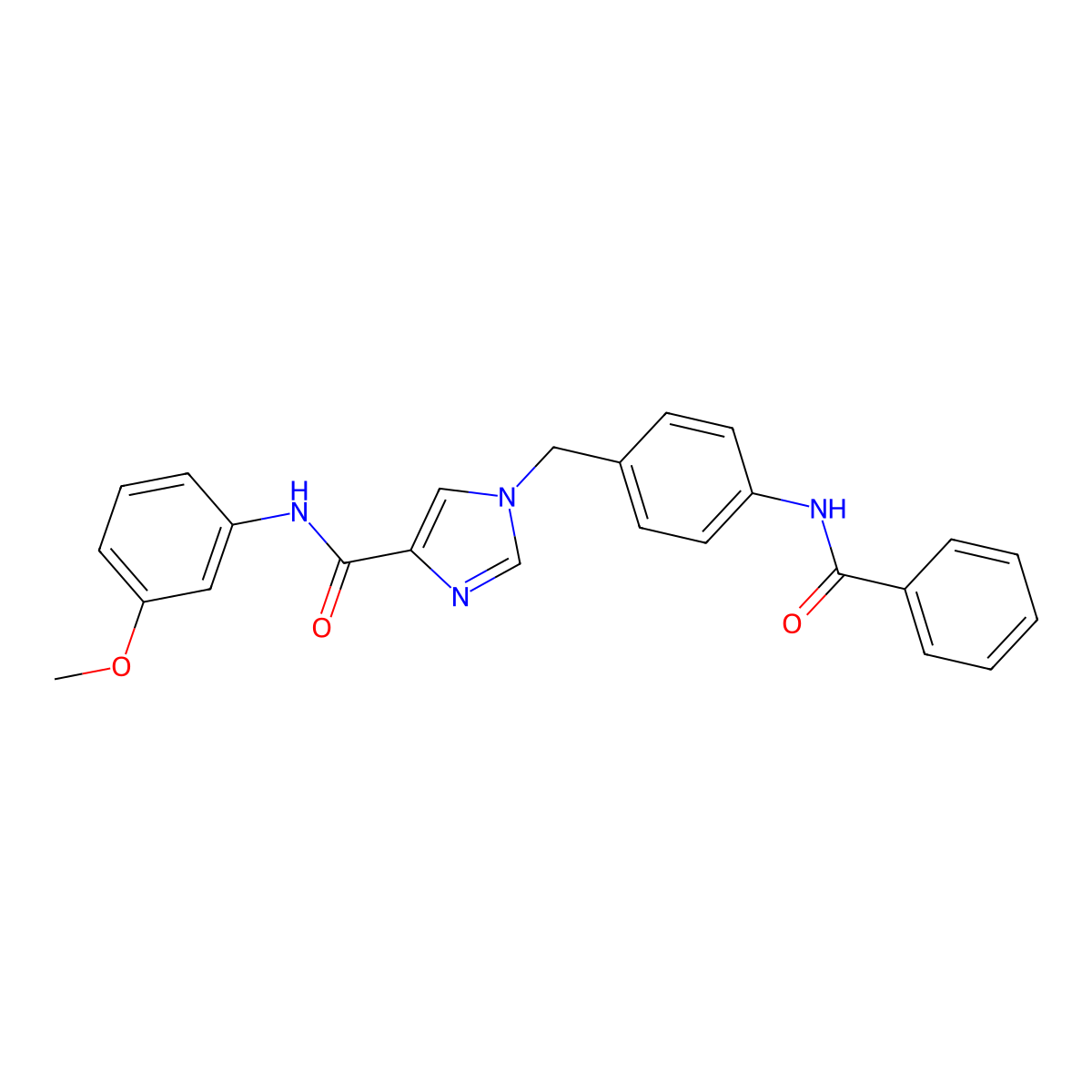 1-(4-benzamidobenzyl)-N-(3-methoxyphenyl)-1H-imidazole-4-carboxamide molecular structure, CAS 1251676-71-7
