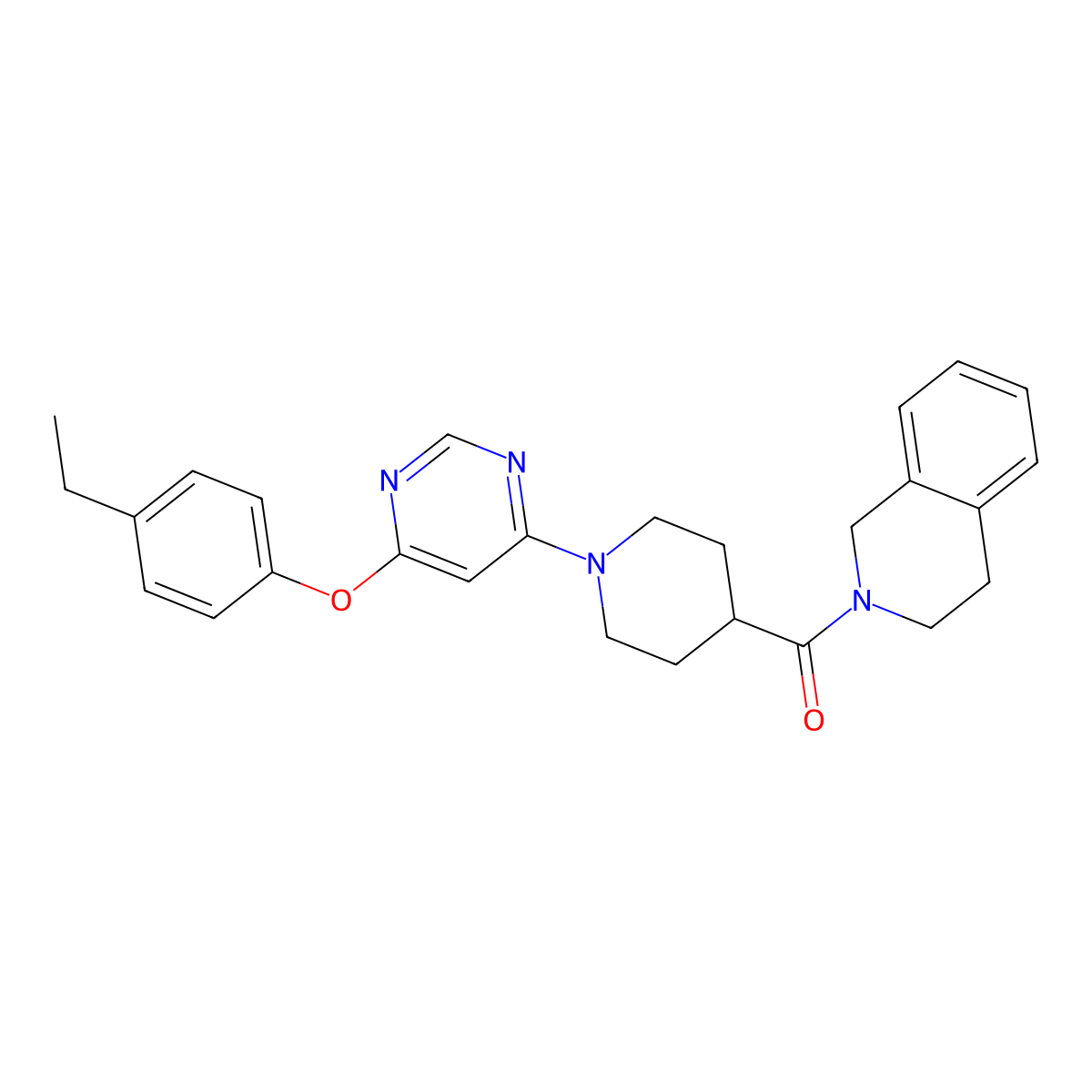 3,4-dihydroisoquinolin-2(1H)-yl{1-[6-(4-ethylphenoxy)pyrimidin-4-yl]piperidin-4-yl}methanone molecular structure, CAS 1251676-78-4