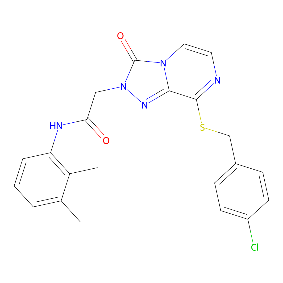 2-(8-((4-chlorobenzyl)thio)-3-oxo-[1,2,4]triazolo[4,3-a]pyrazin-2(3H)-yl)-N-(2,3-dimethylphenyl)acetamide molecular structure, CAS 1251676-98-8