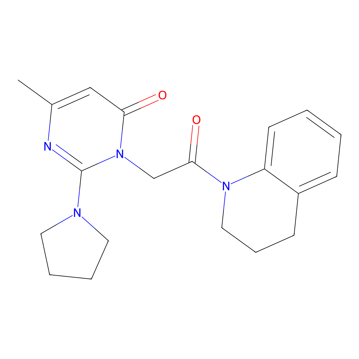 3-(2-(3,4-dihydroquinolin-1(2H)-yl)-2-oxoethyl)-6-methyl-2-(pyrrolidin-1-yl)pyrimidin-4(3H)-one molecular structure, CAS 1251676-99-9