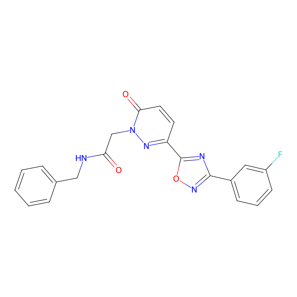 N~1~-benzyl-2-[3-[3-(3-fluorophenyl)-1,2,4-oxadiazol-5-yl]-6-oxo-1(6H)-pyridazinyl]acetamide molecular structure, CAS 1251677-08-3