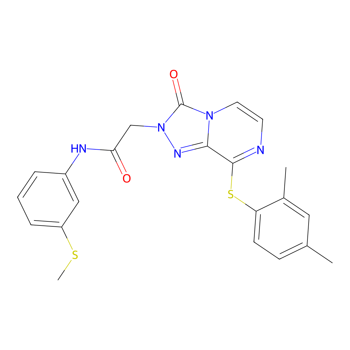 2-{8-[(2,4-dimethylphenyl)sulfanyl]-3-oxo-2H,3H-[1,2,4]triazolo[4,3-a]pyrazin-2-yl}-N-[3-(methylsulfanyl)phenyl]acetamide molecular structure, CAS 1251677-17-4