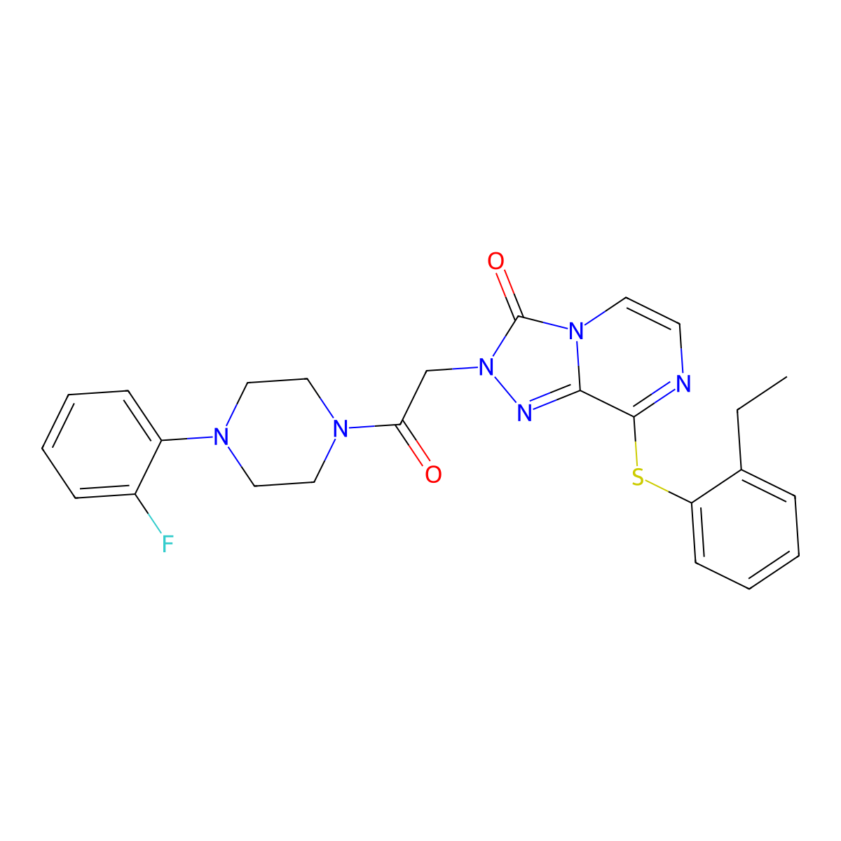 8-[(2-ethylphenyl)sulfanyl]-2-{2-[4-(2-fluorophenyl)piperazin-1-yl]-2-oxoethyl}-2H,3H-[1,2,4]triazolo[4,3-a]pyrazin-3-one molecular structure, CAS 1251677-46-9