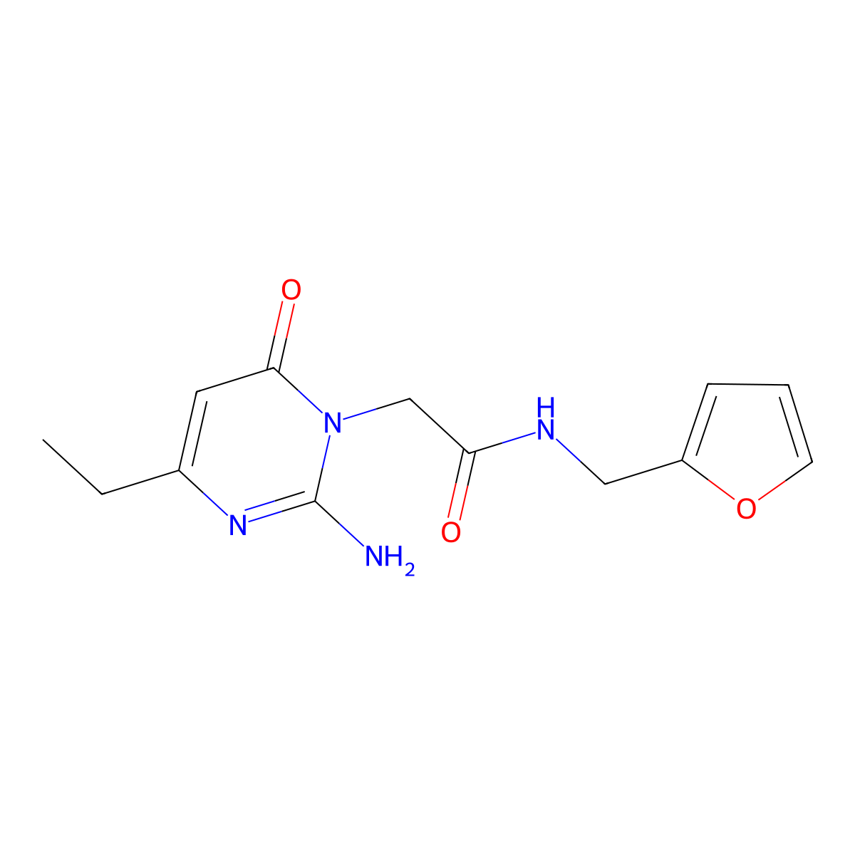 2-(2-amino-4-ethyl-6-oxo-1,6-dihydropyrimidin-1-yl)-N-[(furan-2-yl)methyl]acetamide molecular structure, CAS 1251677-63-0