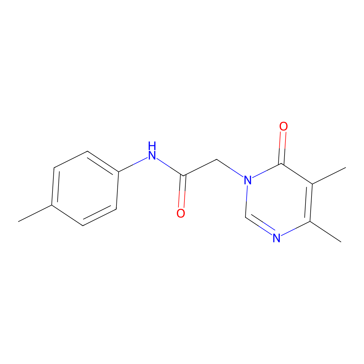 2-[4,5-dimethyl-6-oxo-1(6H)-pyrimidinyl]-N~1~-(4-methylphenyl)acetamide molecular structure, CAS 1251677-70-9