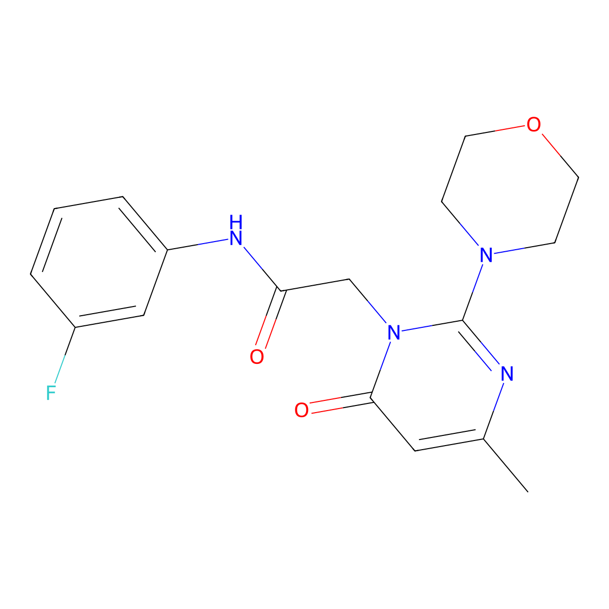 N-(3-fluorophenyl)-2-[4-methyl-2-(morpholin-4-yl)-6-oxo-1,6-dihydropyrimidin-1-yl]acetamide molecular structure, CAS 1251677-84-5