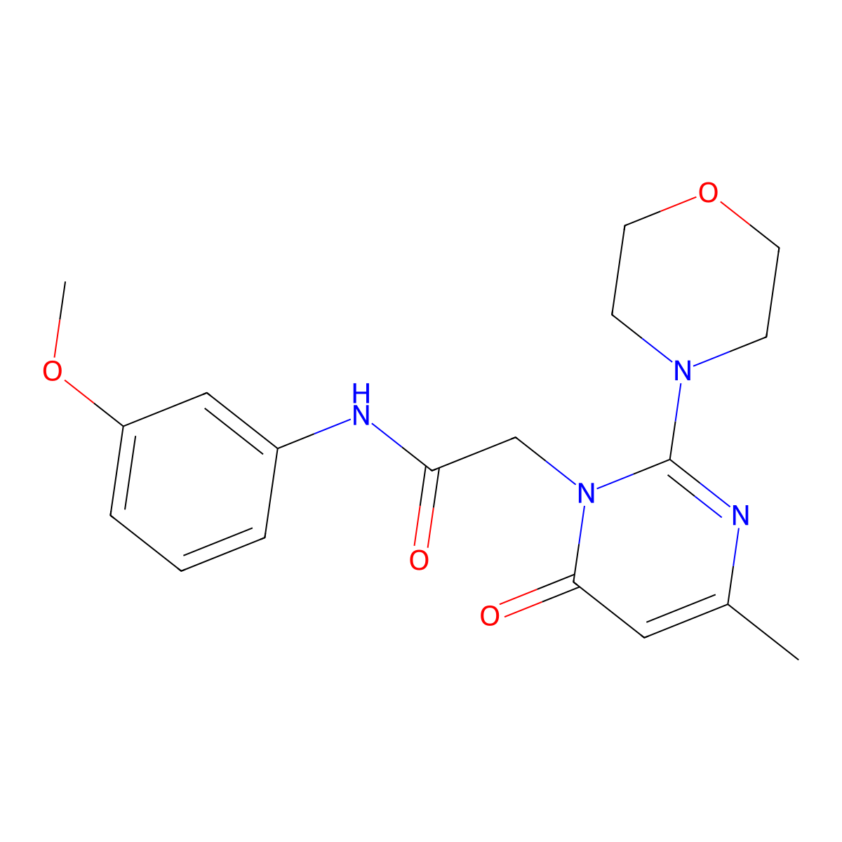 N-(3-methoxyphenyl)-2-[4-methyl-2-(morpholin-4-yl)-6-oxo-1,6-dihydropyrimidin-1-yl]acetamide molecular structure, CAS 1251677-87-8
