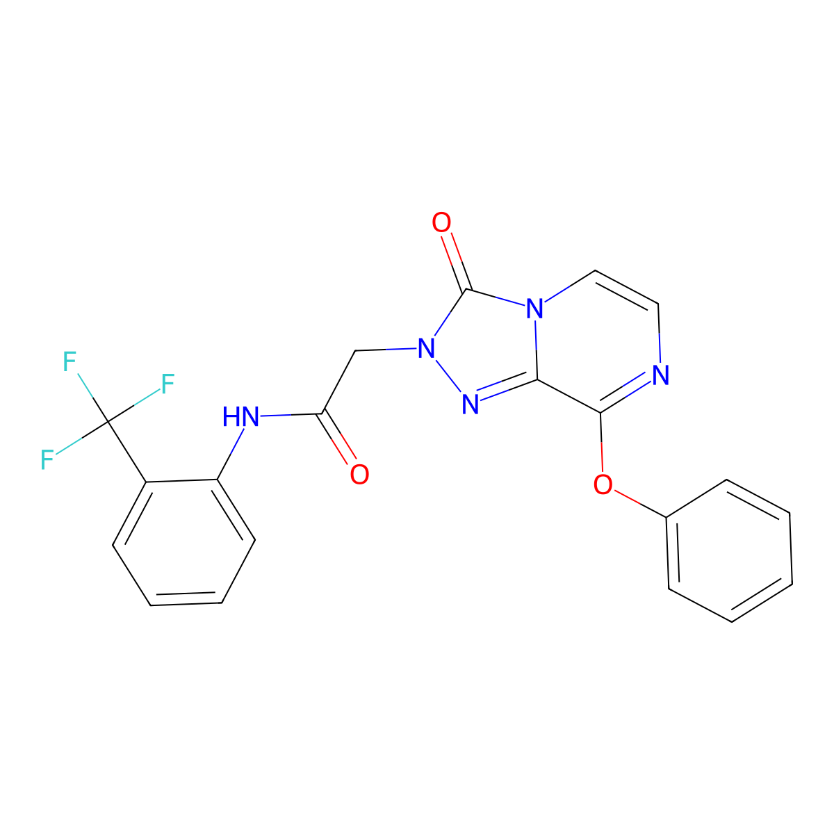 2-{3-oxo-8-phenoxy-2H,3H-[1,2,4]triazolo[4,3-a]pyrazin-2-yl}-N-[2-(trifluoromethyl)phenyl]acetamide molecular structure, CAS 1251677-93-6