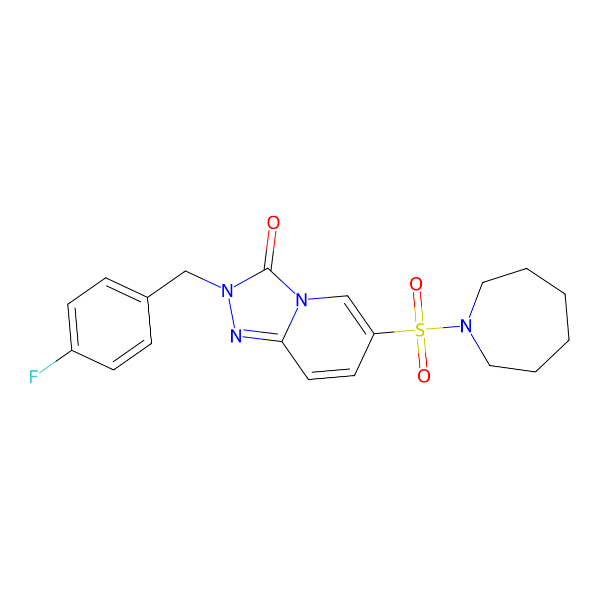 6-(azepan-1-ylsulfonyl)-2-(4-fluorobenzyl)-[1,2,4]triazolo[4,3-a]pyridin-3(2H)-one molecular structure, CAS 1251678-01-9