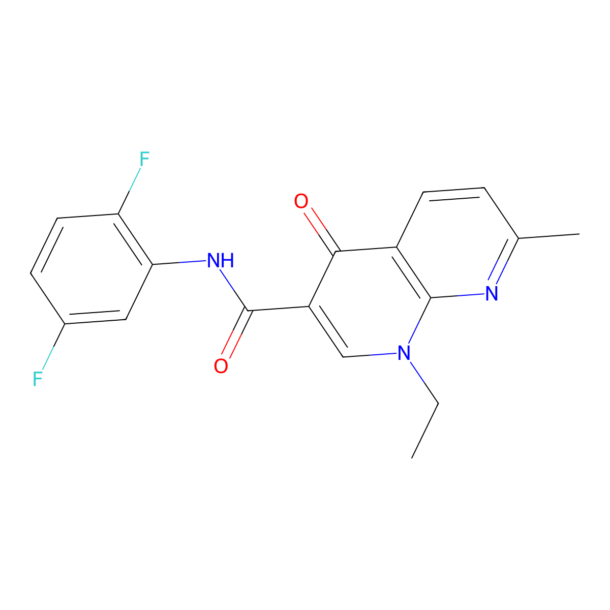 N-(2,5-difluorophenyl)-1-ethyl-7-methyl-4-oxo-1,4-dihydro-1,8-naphthyridine-3-carboxamide molecular structure, CAS 1251678-07-5