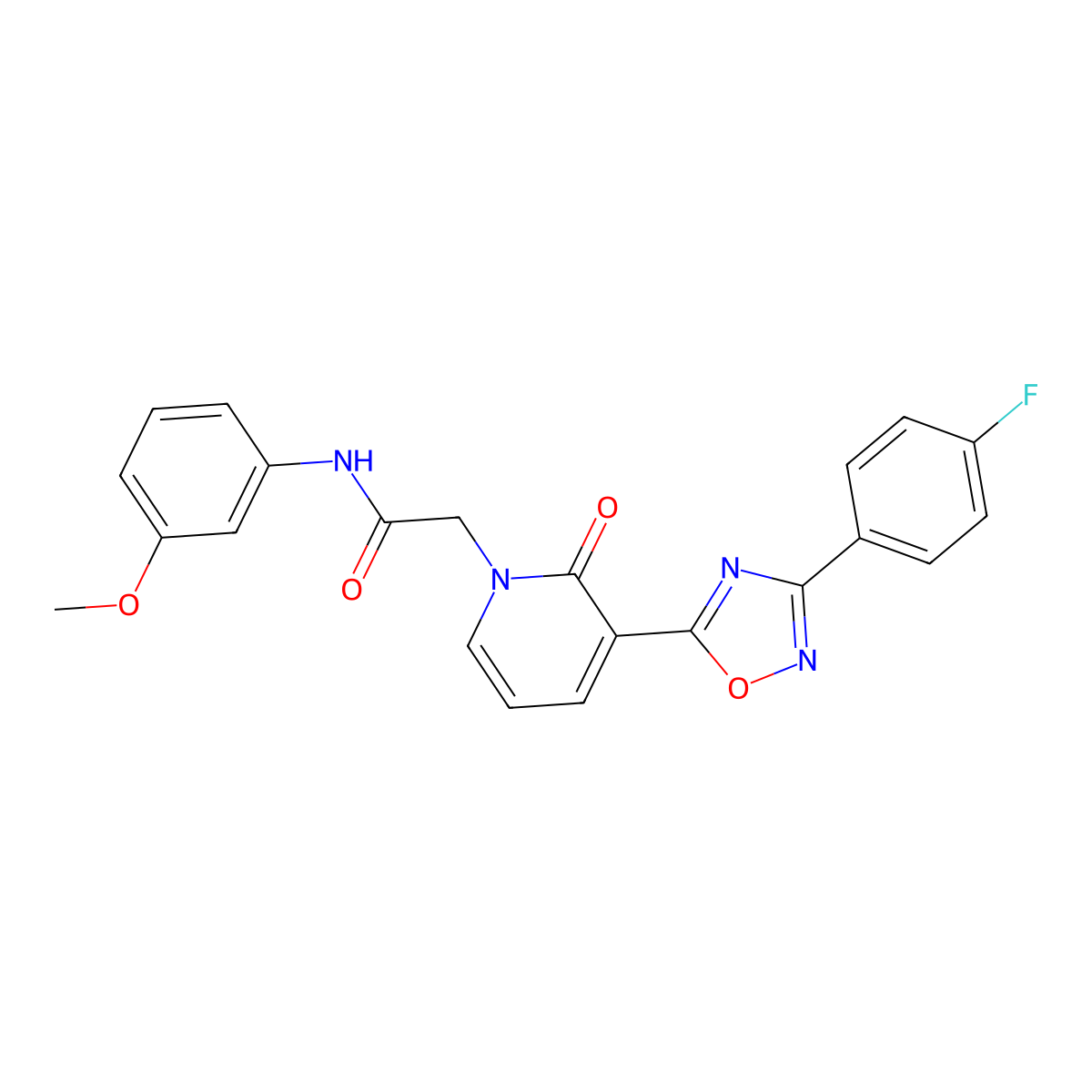 2-(3-(3-(4-fluorophenyl)-1,2,4-oxadiazol-5-yl)-2-oxopyridin-1(2H)-yl)-N-(3-methoxyphenyl)acetamide molecular structure, CAS 1251678-26-8