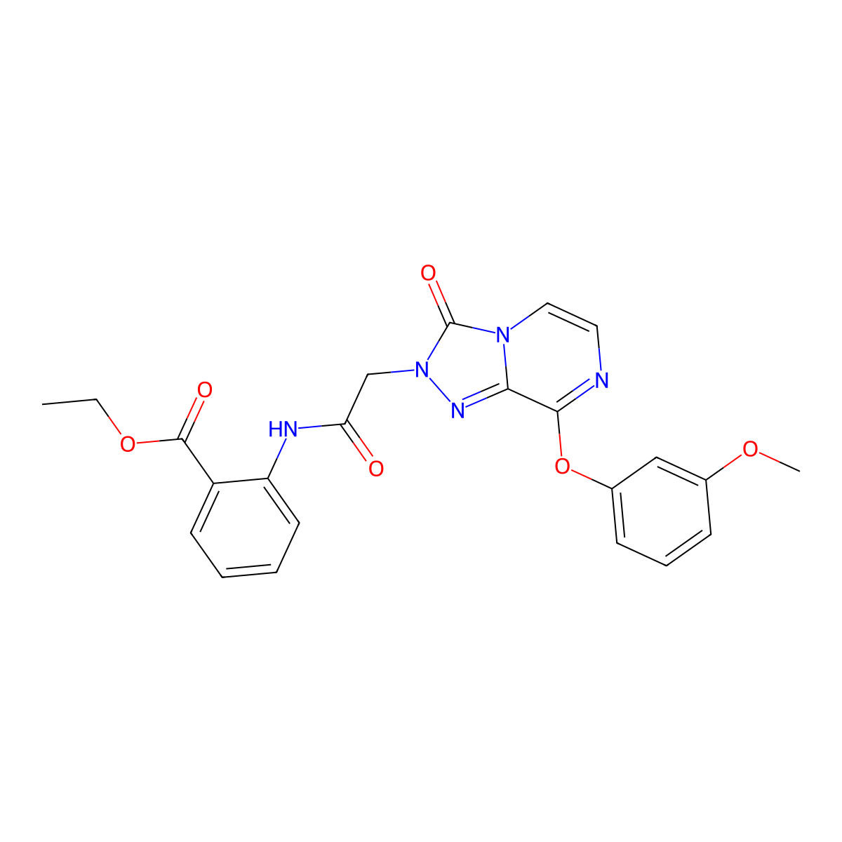 ethyl 2-{2-[8-(3-methoxyphenoxy)-3-oxo-2H,3H-[1,2,4]triazolo[4,3-a]pyrazin-2-yl]acetamido}benzoate molecular structure, CAS 1251678-31-5