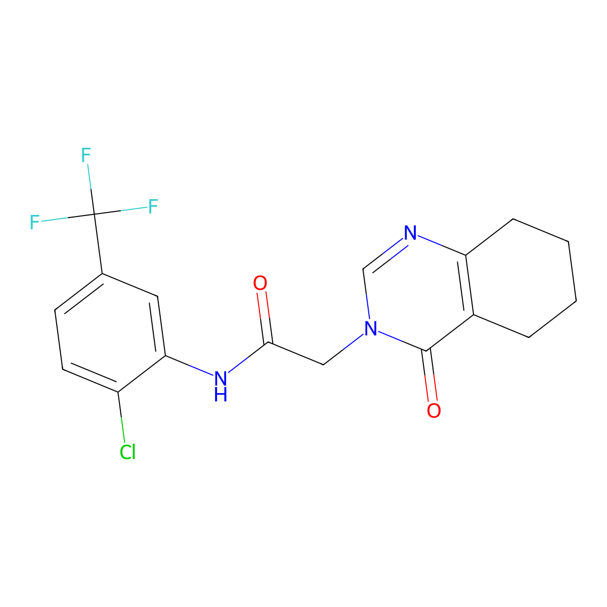 N-(2-chloro-5-(trifluoromethyl)phenyl)-2-(4-oxo-5,6,7,8-tetrahydroquinazolin-3(4H)-yl)acetamide molecular structure, CAS 1251678-34-8