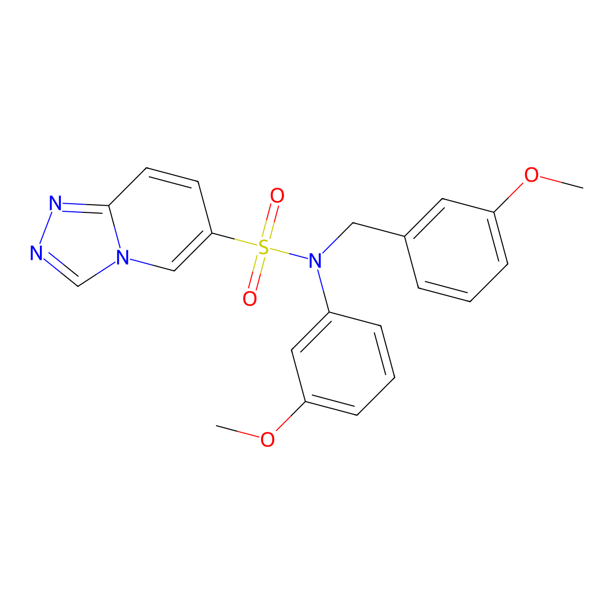 N-(3-methoxyphenyl)-N-[(3-methoxyphenyl)methyl]-[1,2,4]triazolo[4,3-a]pyridine-6-sulfonamide molecular structure, CAS 1251678-40-6