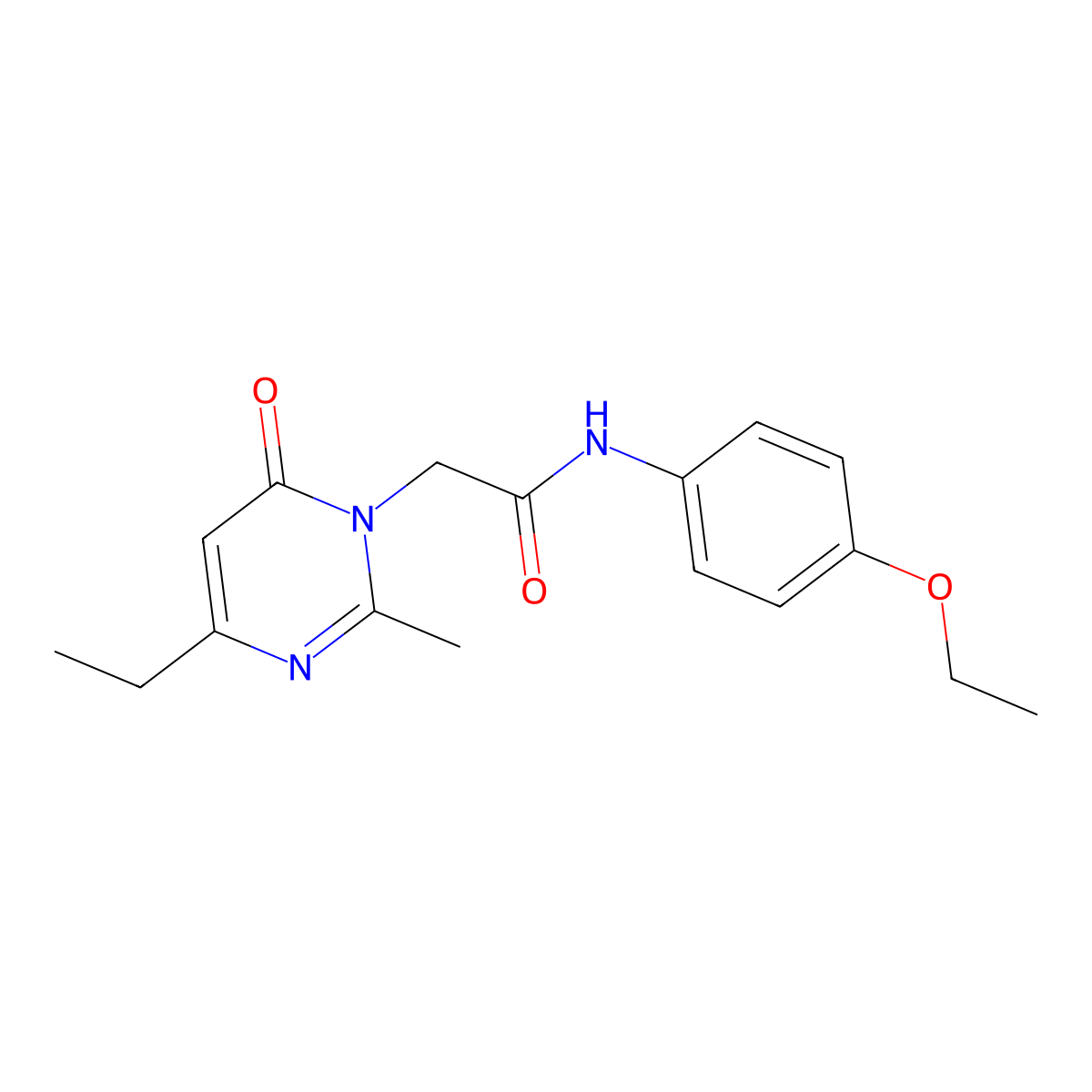 N-(4-ethoxyphenyl)-2-(4-ethyl-2-methyl-6-oxopyrimidin-1(6H)-yl)acetamide molecular structure, CAS 1251678-48-4