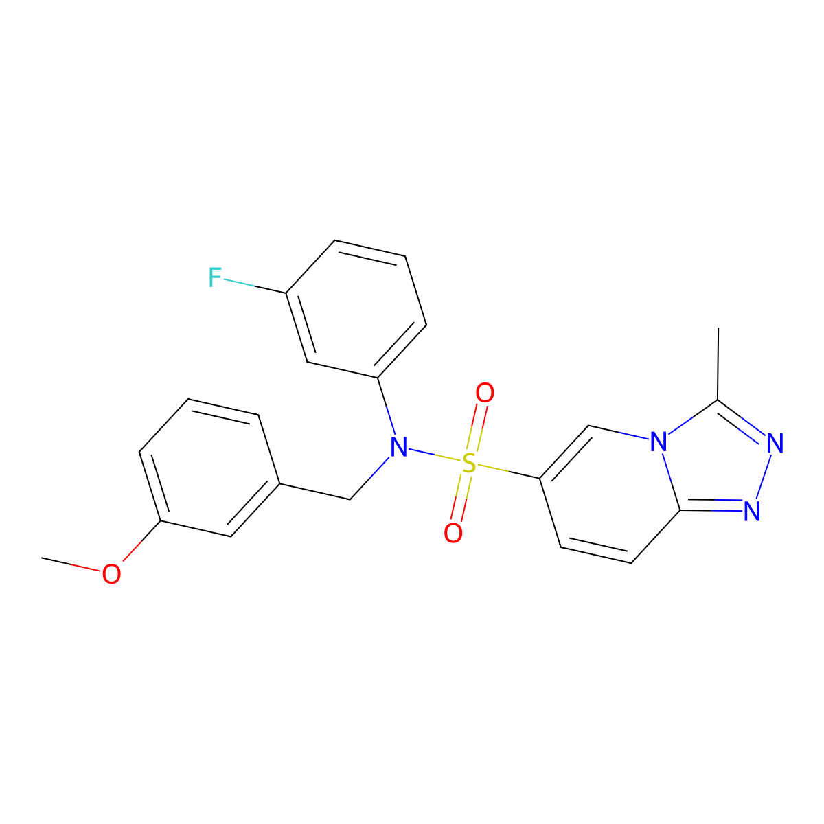 N-(3-fluorophenyl)-N-[(3-methoxyphenyl)methyl]-3-methyl-[1,2,4]triazolo[4,3-a]pyridine-6-sulfonamide molecular structure, CAS 1251678-55-3