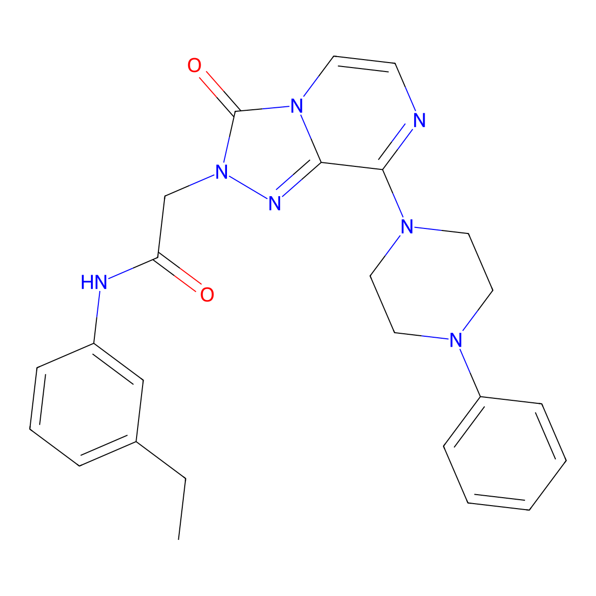N-(3-ethylphenyl)-2-[3-oxo-8-(4-phenylpiperazin-1-yl)-2H,3H-[1,2,4]triazolo[4,3-a]pyrazin-2-yl]acetamide molecular structure, CAS 1251678-60-0